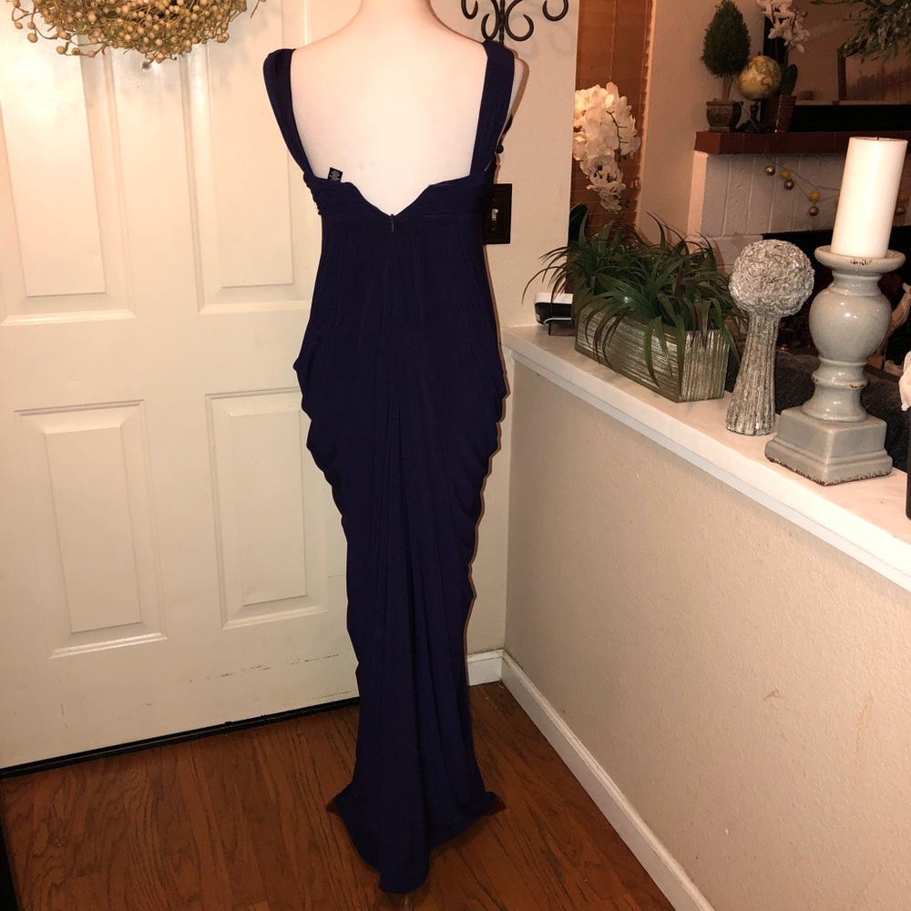 JS Boutique Beautiful Plum Ruched Gown - Picture 5 of 6